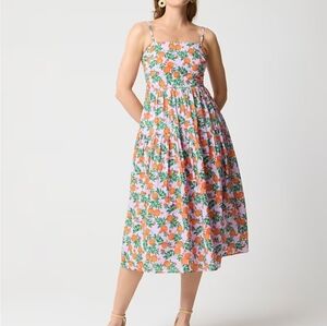 J. Crew Oranges Citrus Strappy Midi Dress Size 8